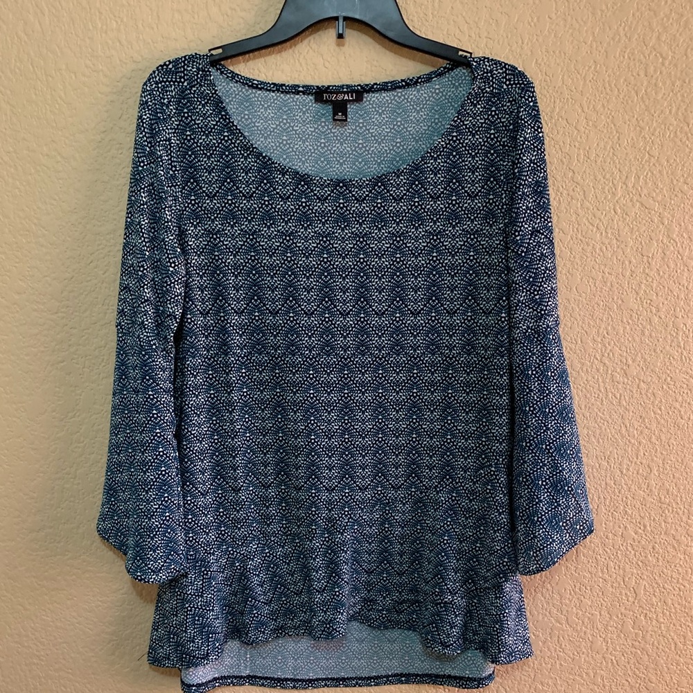 Blue patterned dress shirt